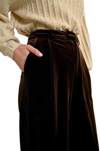 Molly Bracken Flowing Velvet Panne Pant