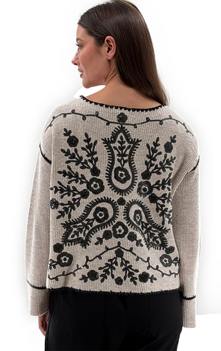 Orly Scalloped Neck Sweater