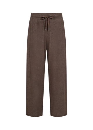 Brown pants with a drawstring on a white background