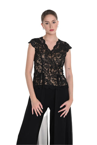 Frank Lyman Lace v neck top
