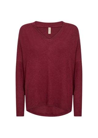Maroon long-sleeve shirt on a white background