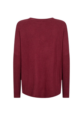Maroon long-sleeve shirt on a white background