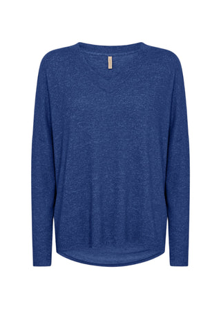 Blue long-sleeve shirt on a white background