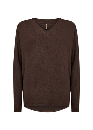 Brown long-sleeve shirt on a white background