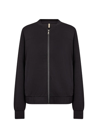 Black bomber jacket on a white background