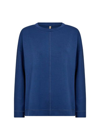 Blue long-sleeve shirt on a white background