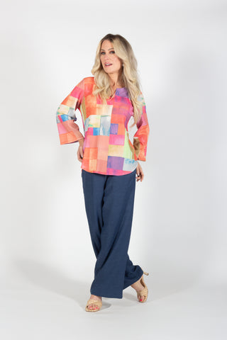 Tunic top with keyhole neckline