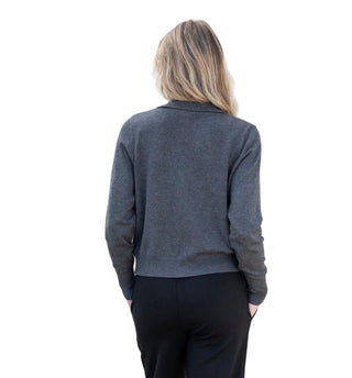 Marble Collared Cardigan Sweater