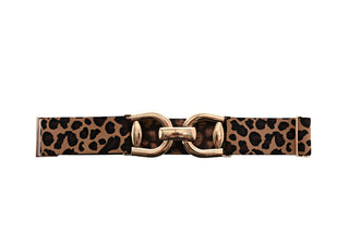 Frank Lyman Leopard Gold Stretch Belt