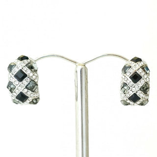 CrystalWater Jet/Blk/Clear Diamond ClipOn Earring