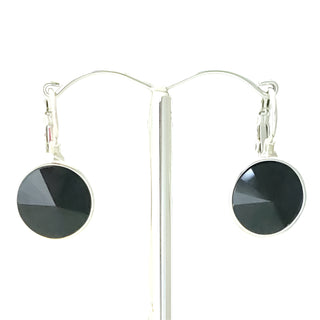 Crystal Waters Mini French Hook Jet silver