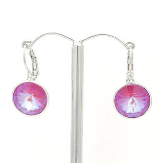 Crystal Waters French Hook Silver Fuchsia Earring
