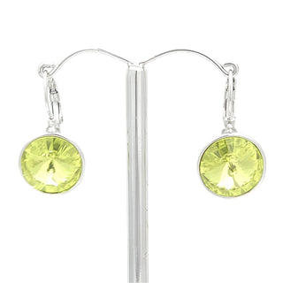 Crystal Waters French Hook Silver Citrus Green Earring