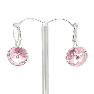 Crystal Waters French Hook Silver Lt Rose Earring