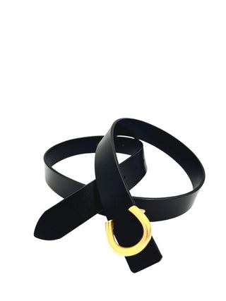 Ladies Gold Horseshoe Buckle Belt+