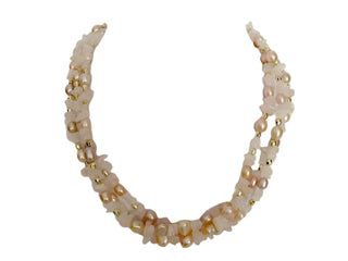 Opal & Tide  Pearl and Rose Quartz Necklace