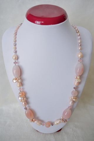 Fresh water Pearl and crystal Necklace