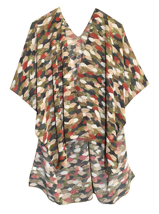 AquaLuxe Leaves Maple Green Kimono