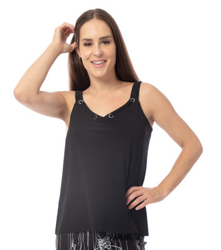 Sleeveless Top with Grommets