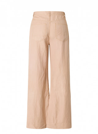 Button front wide leg pants