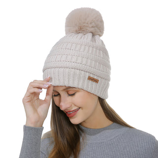 D&W Knit Hat with Pom Pom