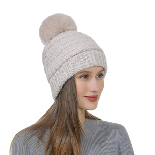 D&W Knit Hat with Pom Pom