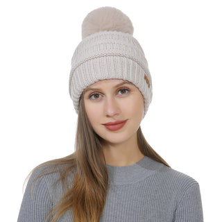 D&W Knit Hat with Pom Pom