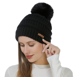 D&W Knit Hat with Pom Pom