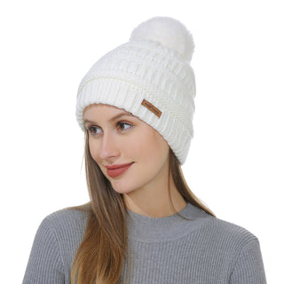 D&W Knit Hat with Pom Pom