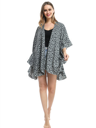 D&W Ruffle Front Kimono
