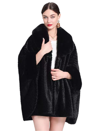 D & W Furry Cape with Trim