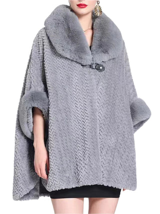 D & W Furry Cape with Trim