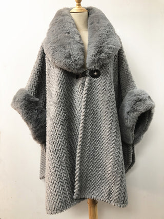 D & W Furry Cape with Trim