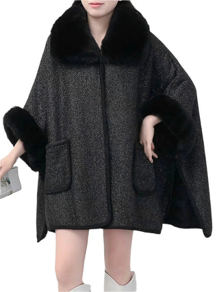 D & W Furry Cape with Pockets