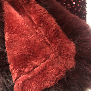 D & W Faux Fur Sequin Cape