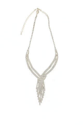 AOTA Rhinestone Fringe Necklace