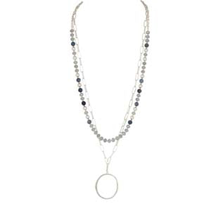 Merx Silver & Denim blue Necklace