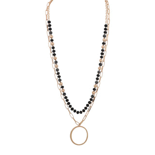 Merx Black Beaded Necklace