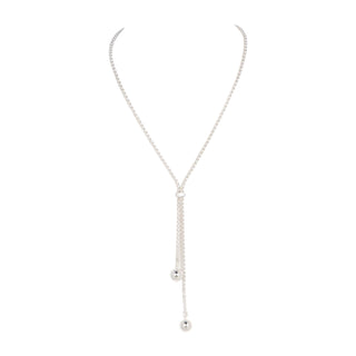 Merx Silver Double drop pendant Necklace