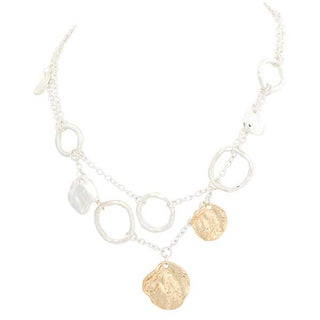 Merx Studio Mixed Gold & Silver Circle Necklace