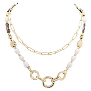 Merx Double Strand  Statement Necklace