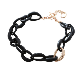 Merx matte Gold-Black Acrylic Necklace