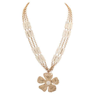 Merx Hammered Gold Daisy Necklace
