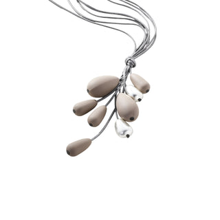 Merx Boho Teardrop Charm Necklace-Taupe