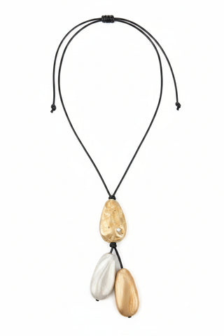 Merx Gold Silver Pebble Necklace