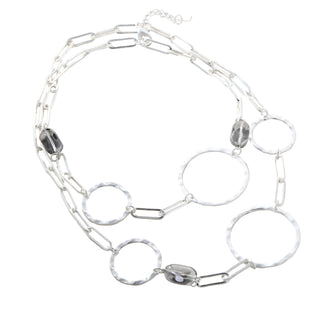 Merx Silver hammered Circle Necklace