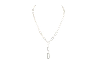 Merx Rhinestone Paperclip Chain Necklace