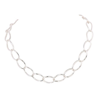 Merx Circle Links Silver Necklace