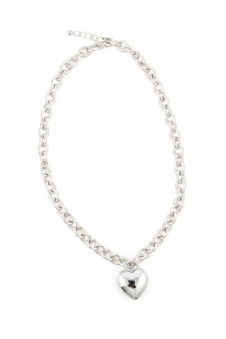 Merx Puffed Heart Charm Necklace