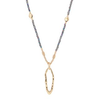 Merx Grey Crystal Necklace - Gold